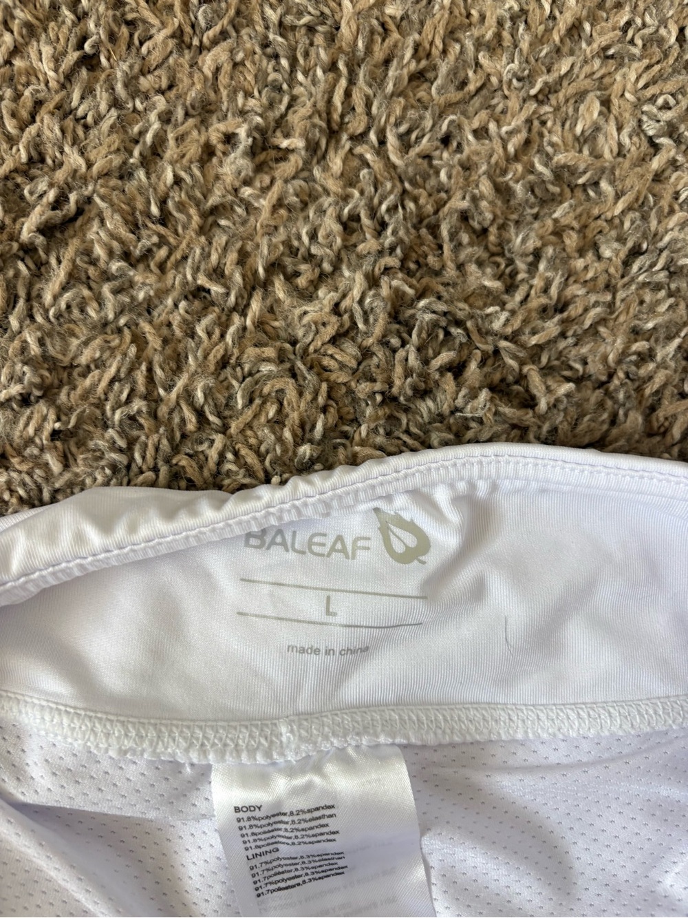 Baleaf Womens White Athletic Skort Mesh Lining Pocket Tennis Golf Running Size L - Picture 5 of 8